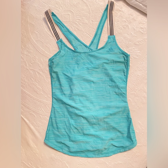 adidas Aqua Blue Climalite X-backPerformance Tank - Picture 2 of 11